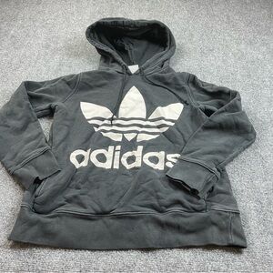ADIDAS Women’s Black Hooded Sweatshirt with white Logo size: Small